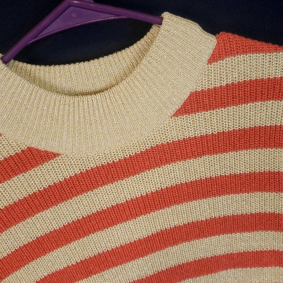 Bechamel vintage Striped Red and Gold sweater size small - Picture 3 of 7